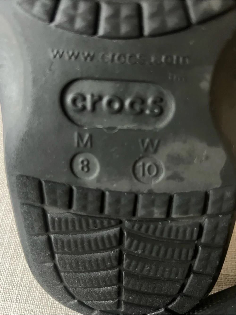 CROCS Black unisex double strap casual outdoor slide Sandals, Men 8, women 10